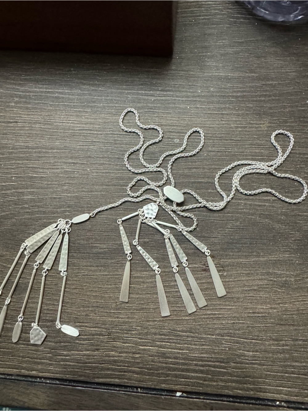 Kendra Scott Silver Fringe Lariat Necklace